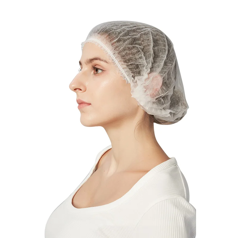 Latex Free Disposable Hair Net with PP Nonwoven Material to Prevent Hair Fall for Food Industry and Cleanroom