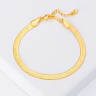 Link Bracelet Link Men Bracelet Solid Flexible Flat Herringbone Link Chain Bracelet For Women Men