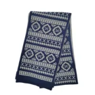 New Scarf Ladies New Best-selling 100% Acrylic Navy Blue Jacquard Knitted Scarf