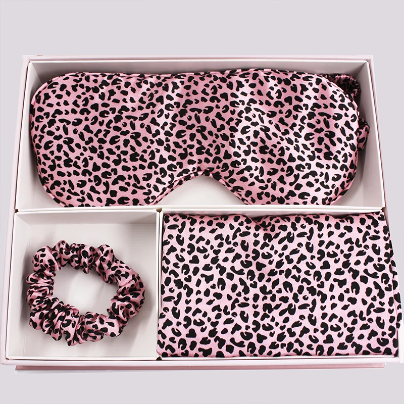 Wholesale A Pure Silk Pillowcase Sleep Eye Mask Scrunchie Printed