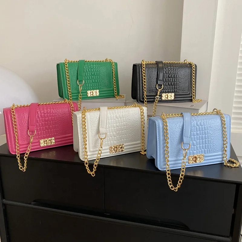 Wholesale Classical Alligator Pattern Purses And Handbags Designer Chain PU Leather Bags Women Handbags