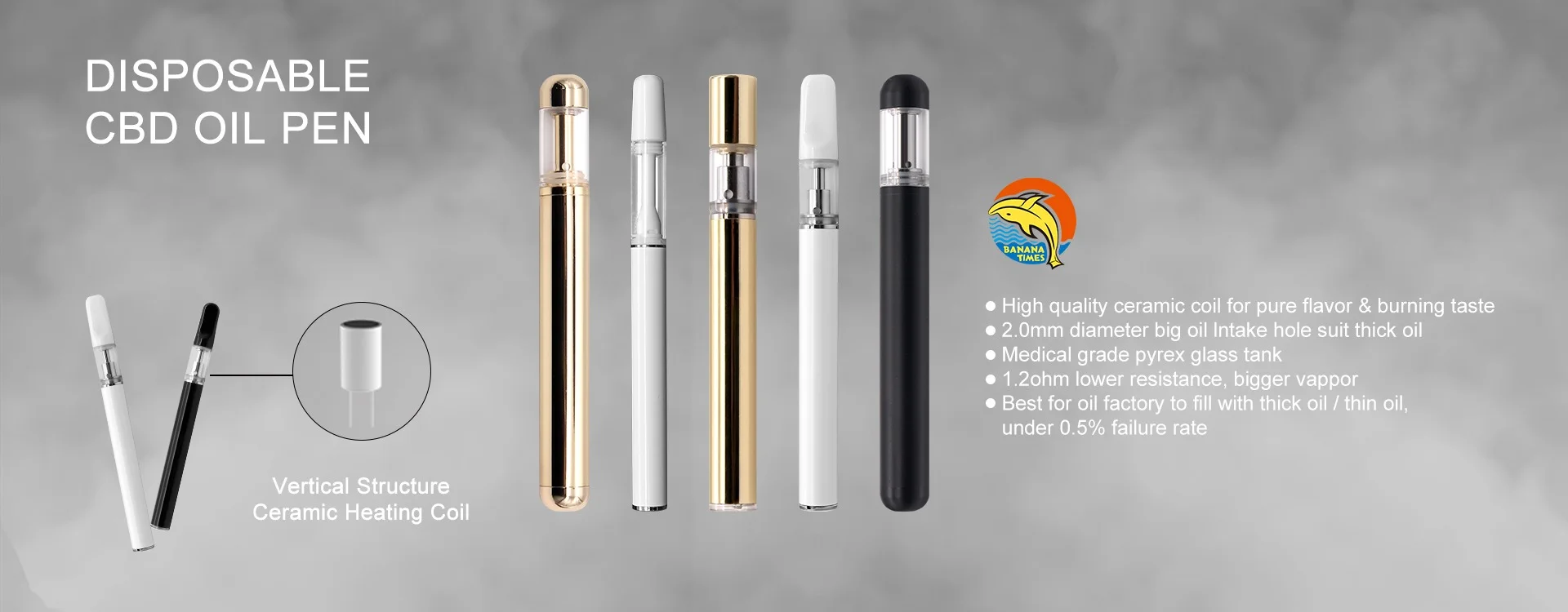 Canada hot sale oil pen vaporizer empty rechargeable usb charging cbd vape pen 1ml