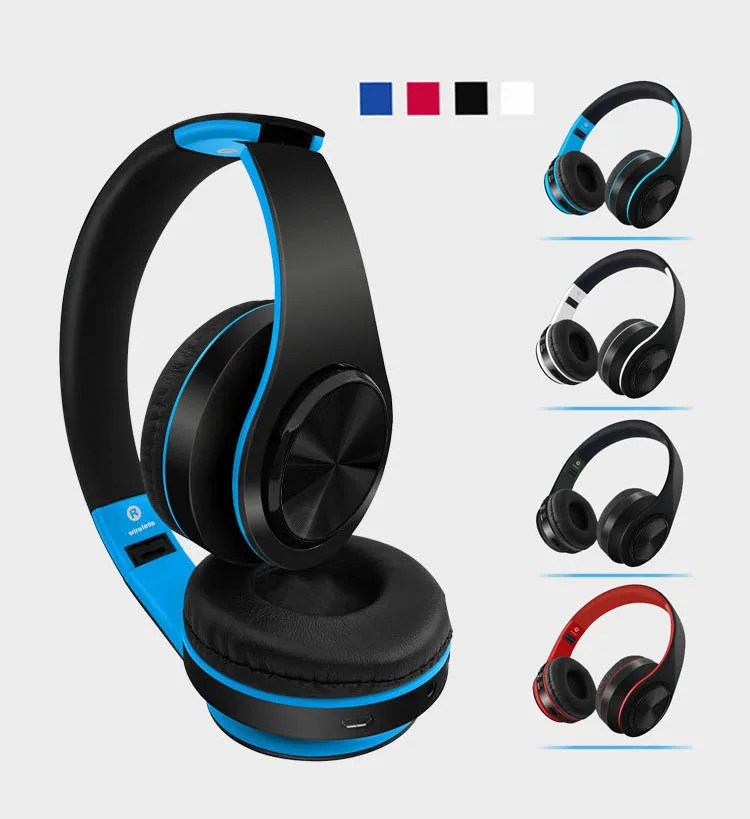 Wholesale Custom OEM Earphone Wireless Headset Foldable Wireless Blue Tooth Digital MP3 Headphone