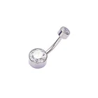 Navel Ring ASTM F136 Titanium Internally Threaded Clear Cubic Zirconia Navel Ring Piercing Navel Titanium