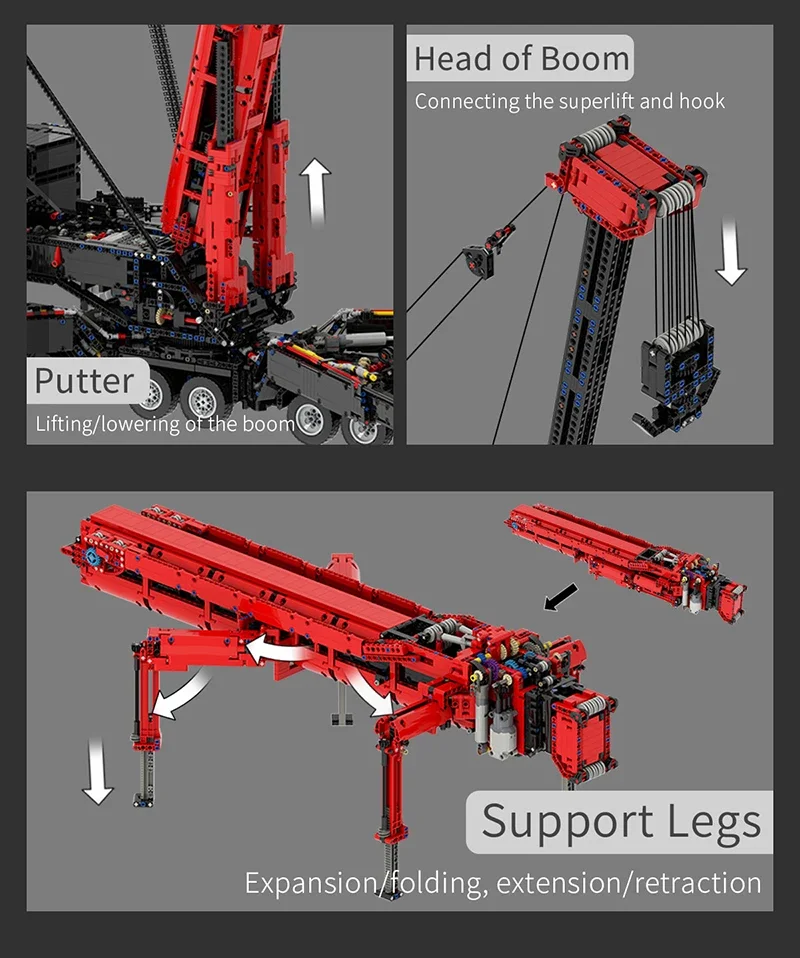 ZITIANYOUBUILD Liebherr LTM 11200 Crane avec Power Functions Kits 8128 pièces eB