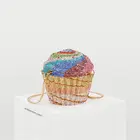 Purses Crystal Wedding Party Bridal Rhinestone Diamond Handbag Purses Cupcake Crystal Clutch Evening Bags