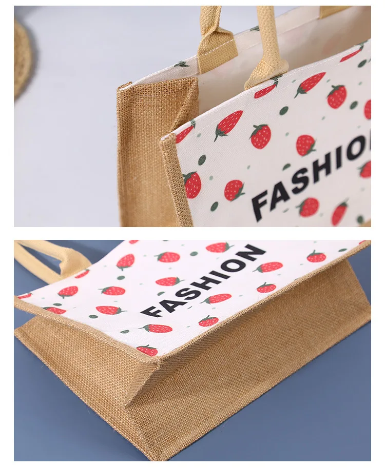 Personalized Graffiti Canvas Jute Shopping Bag With Custom Printed Logo factory