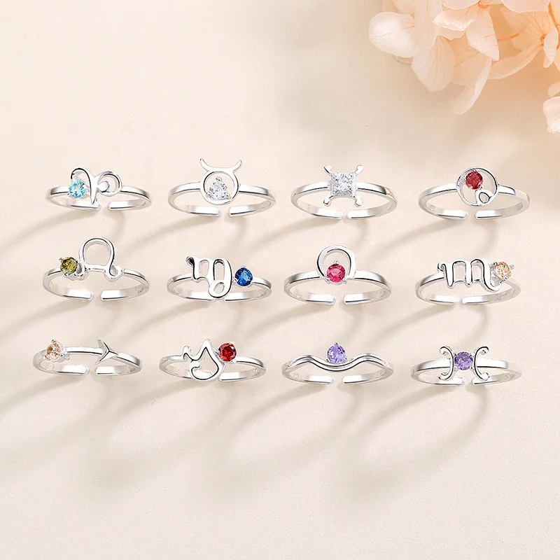 12 Zodiac Signs Jewelry Rings 