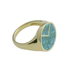 Jewelry 925 Silver Gemstone New Fashion Style Jewelry 925 Silver Stone Turquoise Gemstone Rings Gold Plated With Women 2021