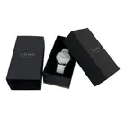 Branded Watch Box With Lid New Product Luxury Simple Design Modern Branded Watch Packaging Box Black Long Watch Box With Lid