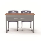 School Wooden Double School Desk University Furniture Student Table And Chair