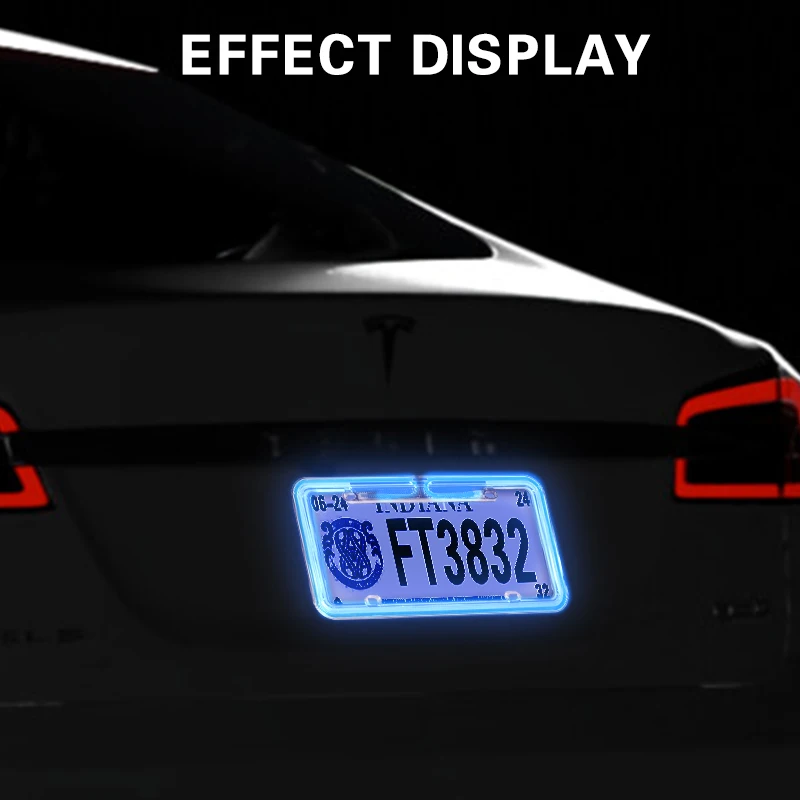300*150mm Lighted Licence Plate Frame Colourful Lighted Licence Plate Frame for USA supplier