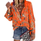 Women's Shirt 2021Autumn And Winter New Printed Stand Collar Breasted Long Sleeve Casual Women's Shirt