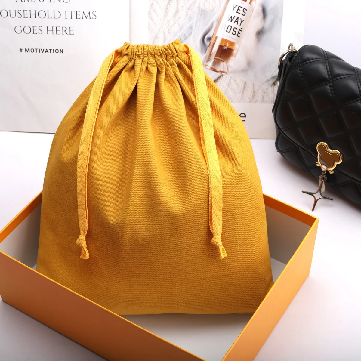 Reusable Large Cotton Twill Dust Packing Shoes Bag High Quality Muslin Huxury Handbag Storage Shopping Drawstring Cotton Pouch