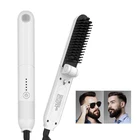 Private Label Beard Comb Amazon Hot Selling Private Label Electric Folding Beard Straightening Comb Brush For Men