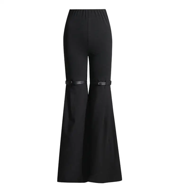 Design niche old washed jeans spring and autumn new high waist loose variable bell-bottom wide leg pants