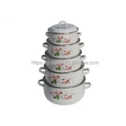 Cookware Wholesale Cookware Sets Hot Enamel Pot Flower Pattern Casseroles Nonstick Cookware Sets