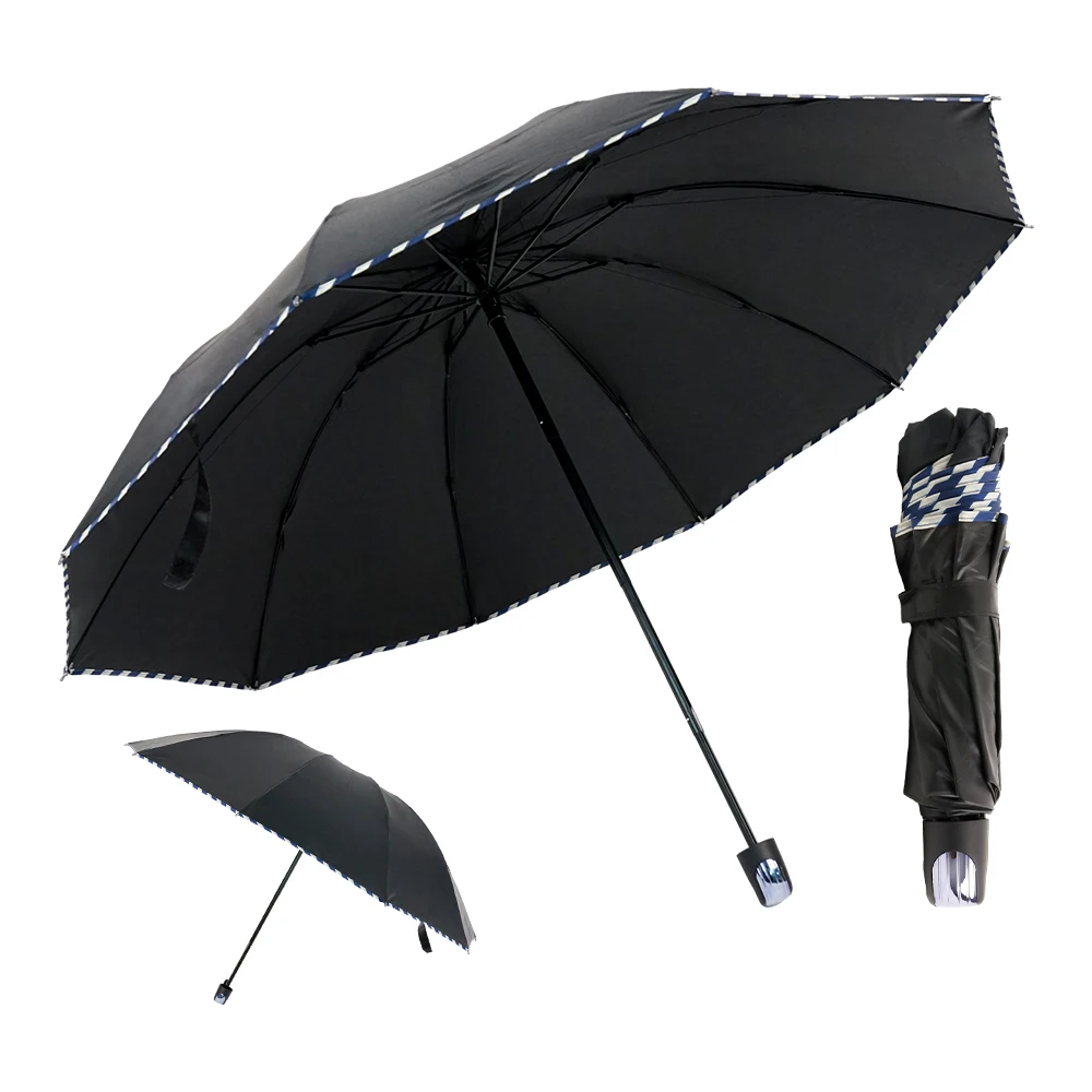 Hot Sale Windproof Manufacturer Sunshade 3 Fold Summer Waterproof Foldable Chinese Luxury Umbrella With Logo