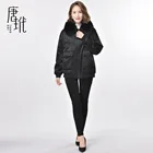 Black Coats Exclusive New Fashion Black Women's Jackets Coats With Fox Fur Collar