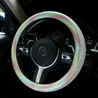 High Quality Universal Glitter Leather Luxury Diamond Fashion Car Steering Wheel Cover For Girl