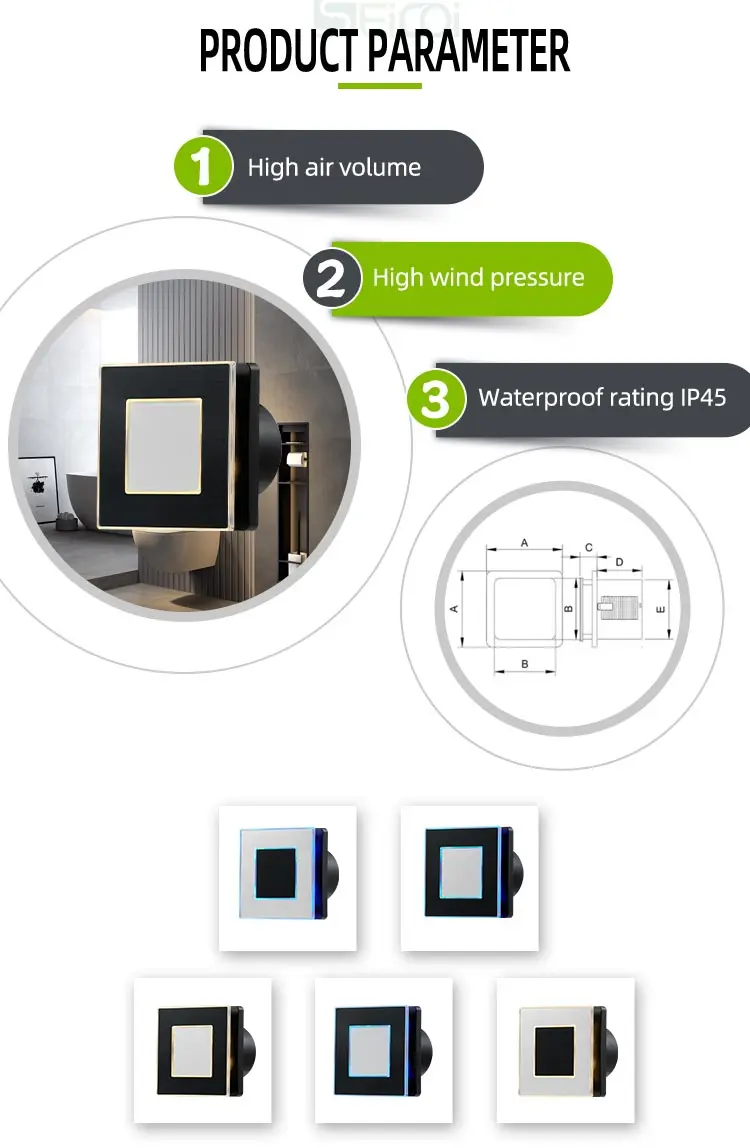 Axial Bathroom Exhaust Fan, Wall, 230V, 100 m3 - detail 4