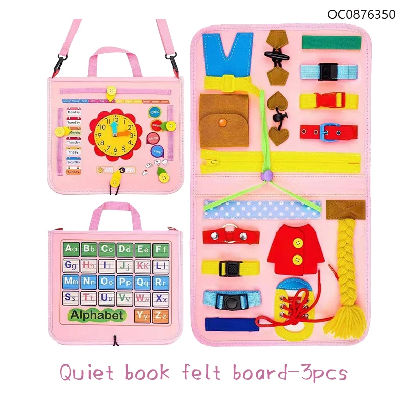 Preschool soft washable montessori felt busy baby book board game for toddler