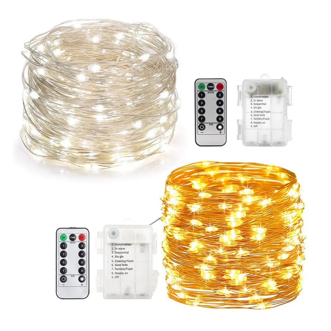 50/100 LED String Copper Wire Fairy Light Battery Powered Waterproof Lights 10M 