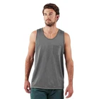 Singlets Mens Moisture-wicking Gray Custom Logo Cotton Front Pocket Tank Tops Sleeveless Training Wholesale Singlets