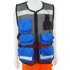 Waistcoats Apparel Waistcoats Hi Vis Blue Luminous Vests With Pockets