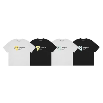 Wholesale High Quality  100% cotton Print Logo Graphic Palm Angle Tshirts Custom Mens T Shirts  Short Sleeve