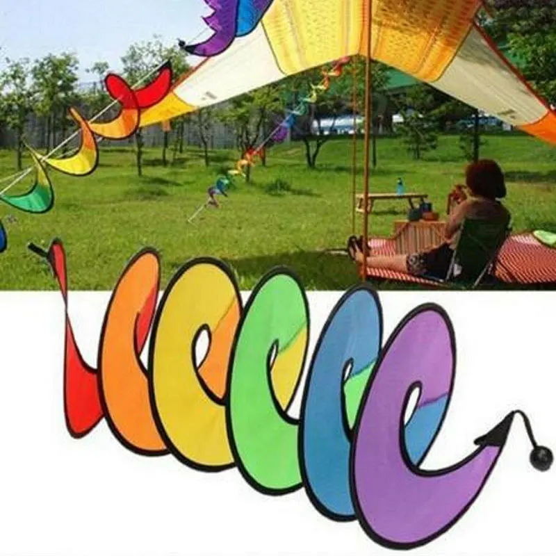Froiny Arc en Spirale Moulin À Vent Hanging Coloré Ballon Girouette Drapeau Tente Camping Jardin Jardin Dextérieur Décor 