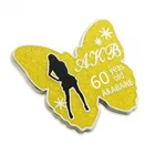 Enamel Pins And Badges Gift Metal Customized House Shape Hard Blue Enamel Painted Pin Badge With Glitter