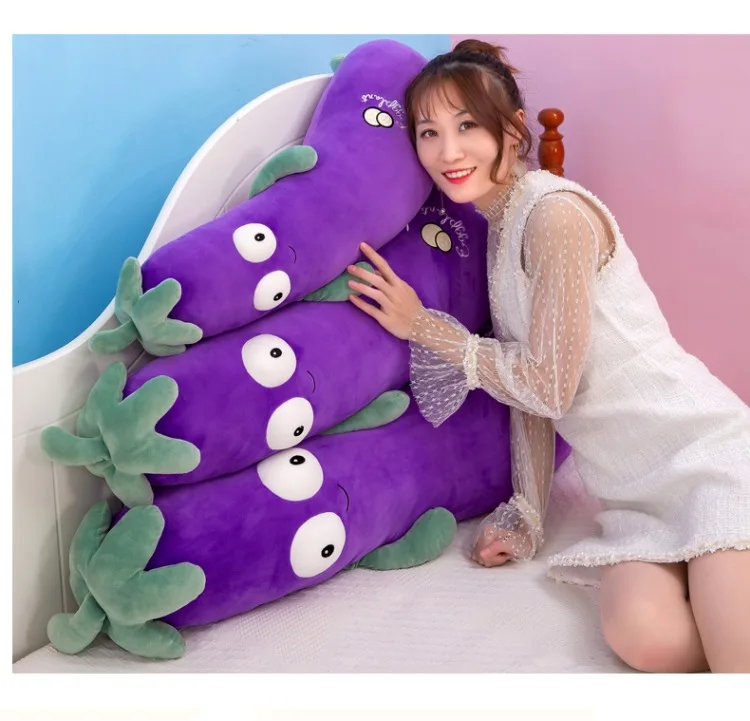 Custom Eggplant Plush Pillow Stuffed Toy Vegetables Soft Toy Food Soft  Animal Toys Bed Sleeping Rag Doll Long Throw Pillow