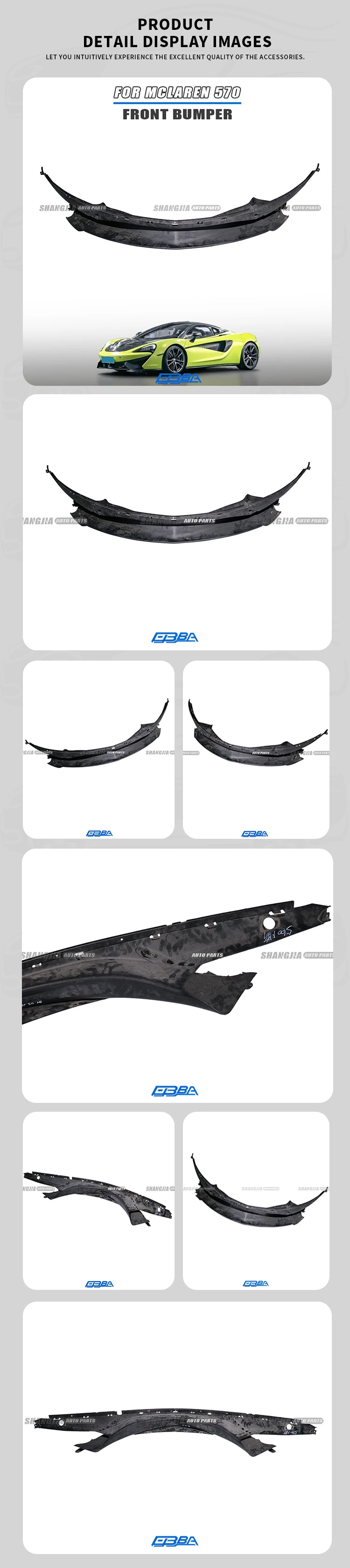 Direct Sales Plastic Material Front Bumper Lower Valance For McLaren 570 13A3784CP factory