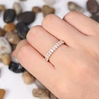 Eternity Ring Full Eternity Band Moissanite Wedding Band Vintage Solid 14K Rose Gold Oval Cut Ring For Woman