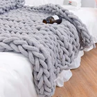 I Home 1USD Free Shipping In Stock Hand Knitted Throw Soft Sofa Chunky Knit Large Blanket