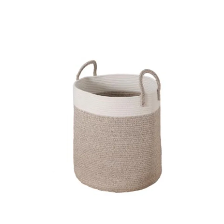 Excellent Quality Cotton Rope Laundry Woven Basket Handles Laundry Toys Storage Organizer Bag