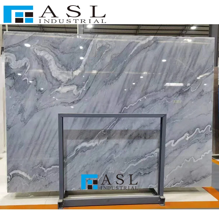 Luxury Bruce Book Match Natural Grey Marble Floor Tile Stone Slabs