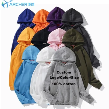 OEM 100% Cotton sweatshirt Grey Blank Hoodie Embroidery Graphic plain Men's hoodie free sample custom Hoodies