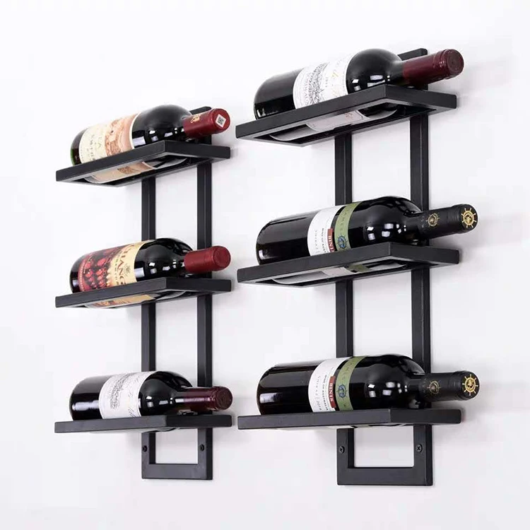 Wall Mounting Holder Iron Bottle Display Craft Vertical Metal Wine Rack