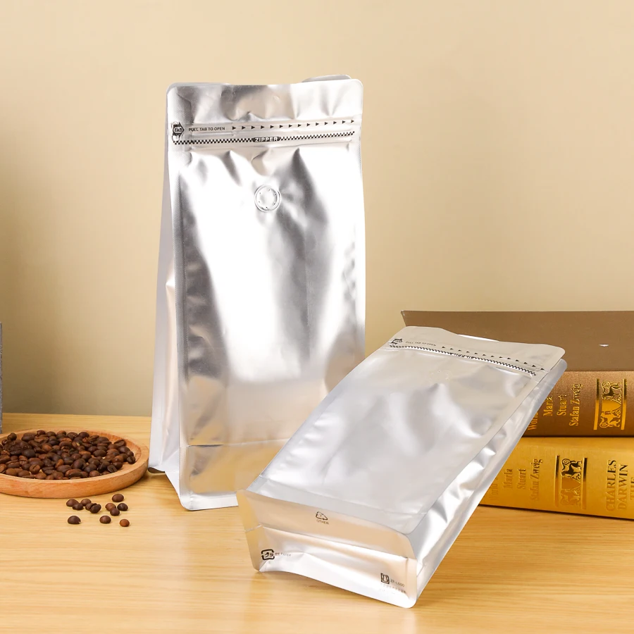 Custom Color Logo Size Square Recyclable Snack Food Candy Package Bag Plastic Bag Coffee Beans Nuts Stand Up Pouch Zipper Lock