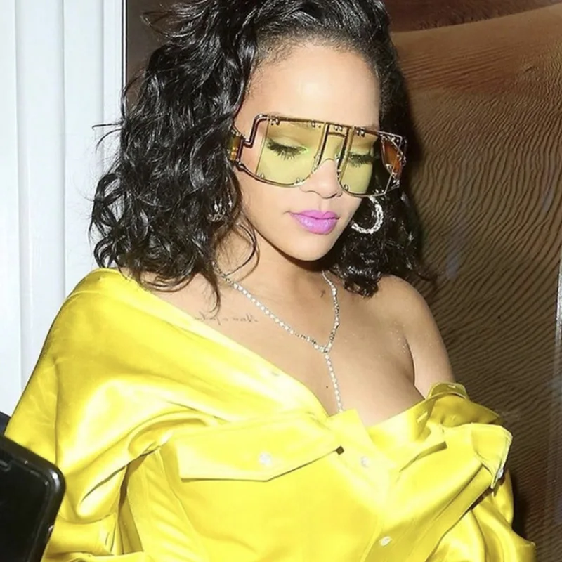 Sobredimensionado Cuadrado Rihanna Gafas De Sol Las Mujeres Marco De Aleación De Sombra Para Mujer De Moda Gafas Damas Uv400 Oculos De Feminino 2096 - Buy De Metal