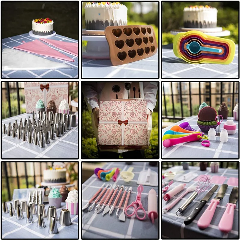 Hot Selling 464 Pcs Cake Decorating Supplies Kits With Springform Cake Pans Set Cake Baking Turntable Set for Beginners