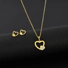 Wedding Sets Direct Selling Wedding Party Women's 18 K Gold Plated Necklace Sets Jewelry Fashion Earrings