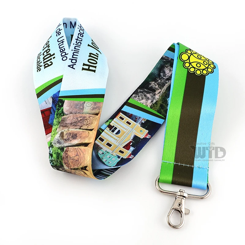 product customizable polyester lanyard with metal clip personalized logo neck straps and hook for id card badge holder-5