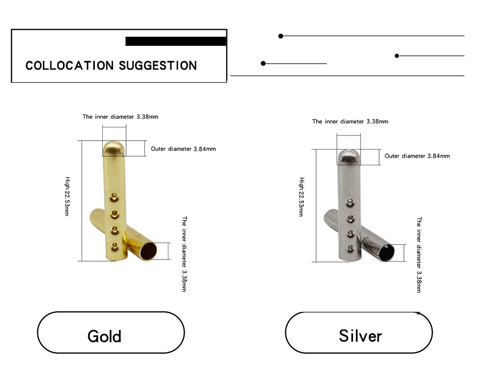 Weiou Laces Shoelace Tip Gold Silver Aglet Bullet Metal Lock Clips Replacement Sports Shoes