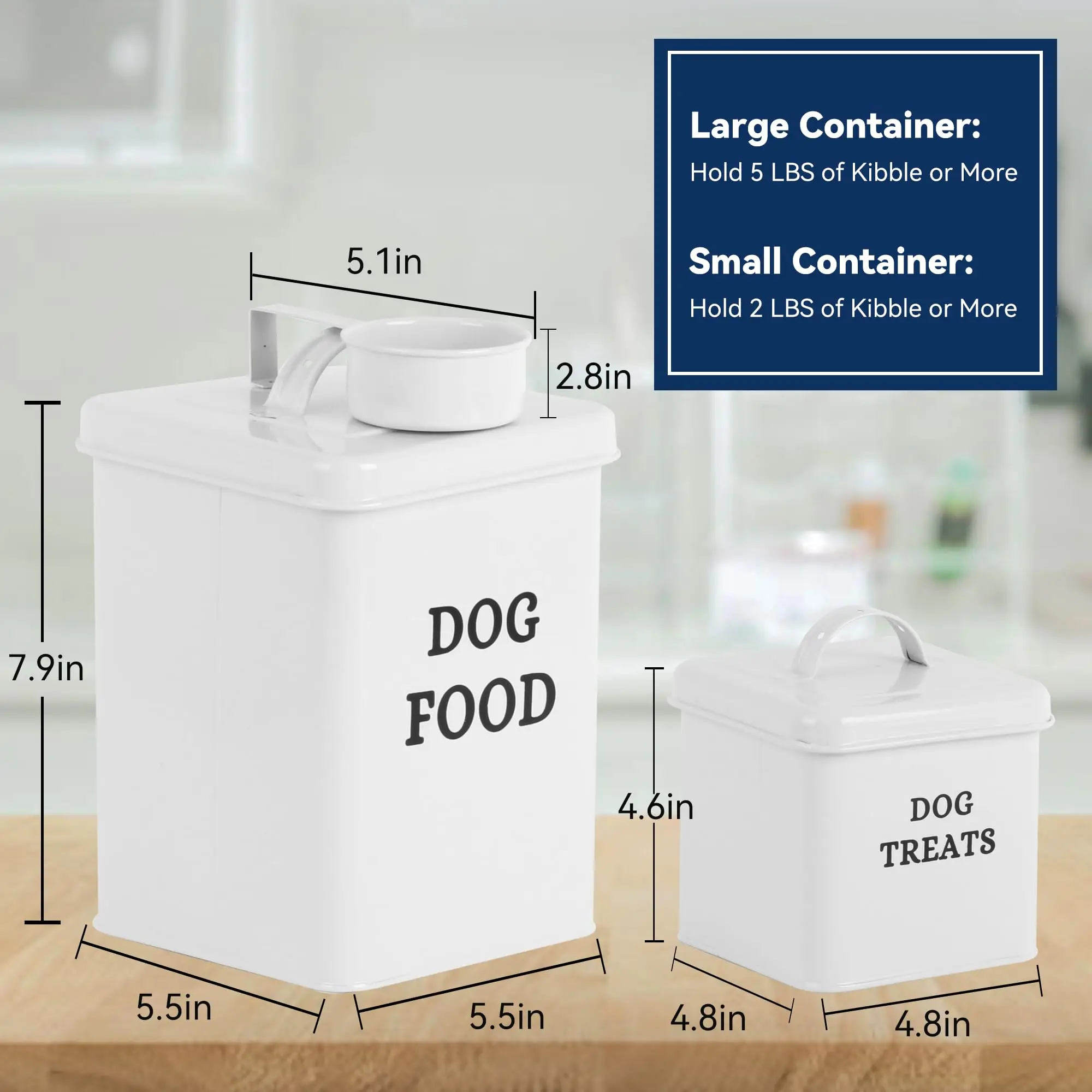 Factory Stock  Airtight Food Storage Container Set Metal Dog Food and Dog Treat Storage Container Sets