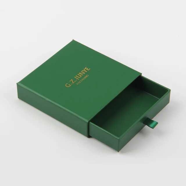 eco friendly paper sliding drawer box jewelry packaging custom luxury green paper jewelry boxes with logo