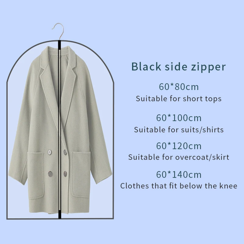 Garment bag wholesale waterproof PEVA hanging clothes bag suit garment bag clothes dust cover