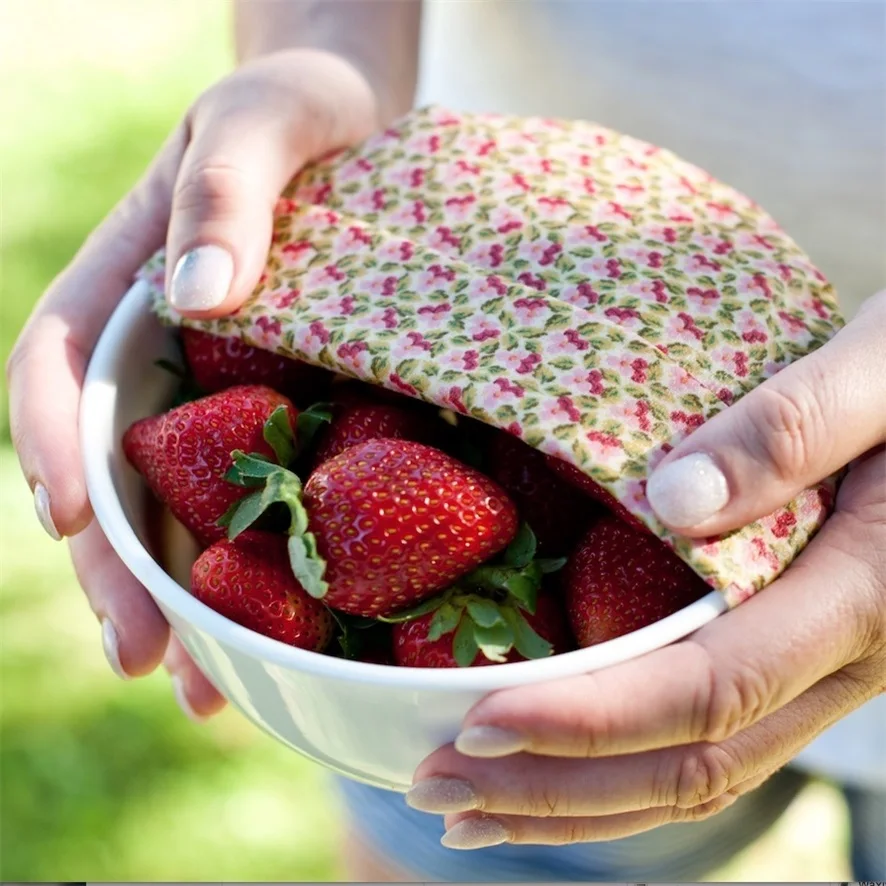 Zero Waste Eco Friendly Vegan Beeswax Food Wrap Reusable Custom Printed